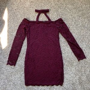 Ambiance maroon lace dress